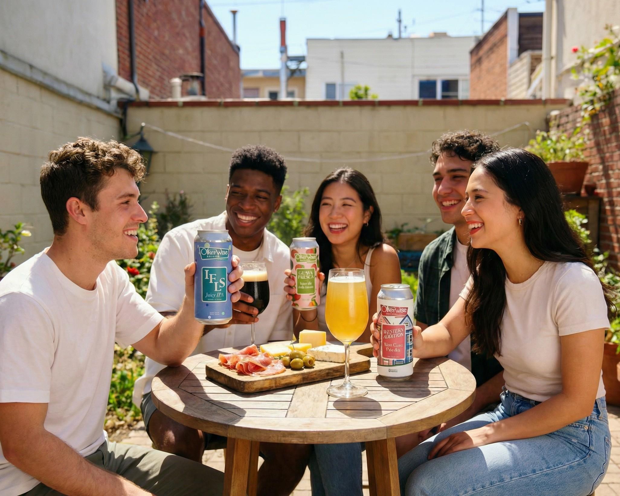 people enjoying beer and cheese